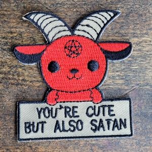 Satanic Cute Goat Embroidered Iron on Patch